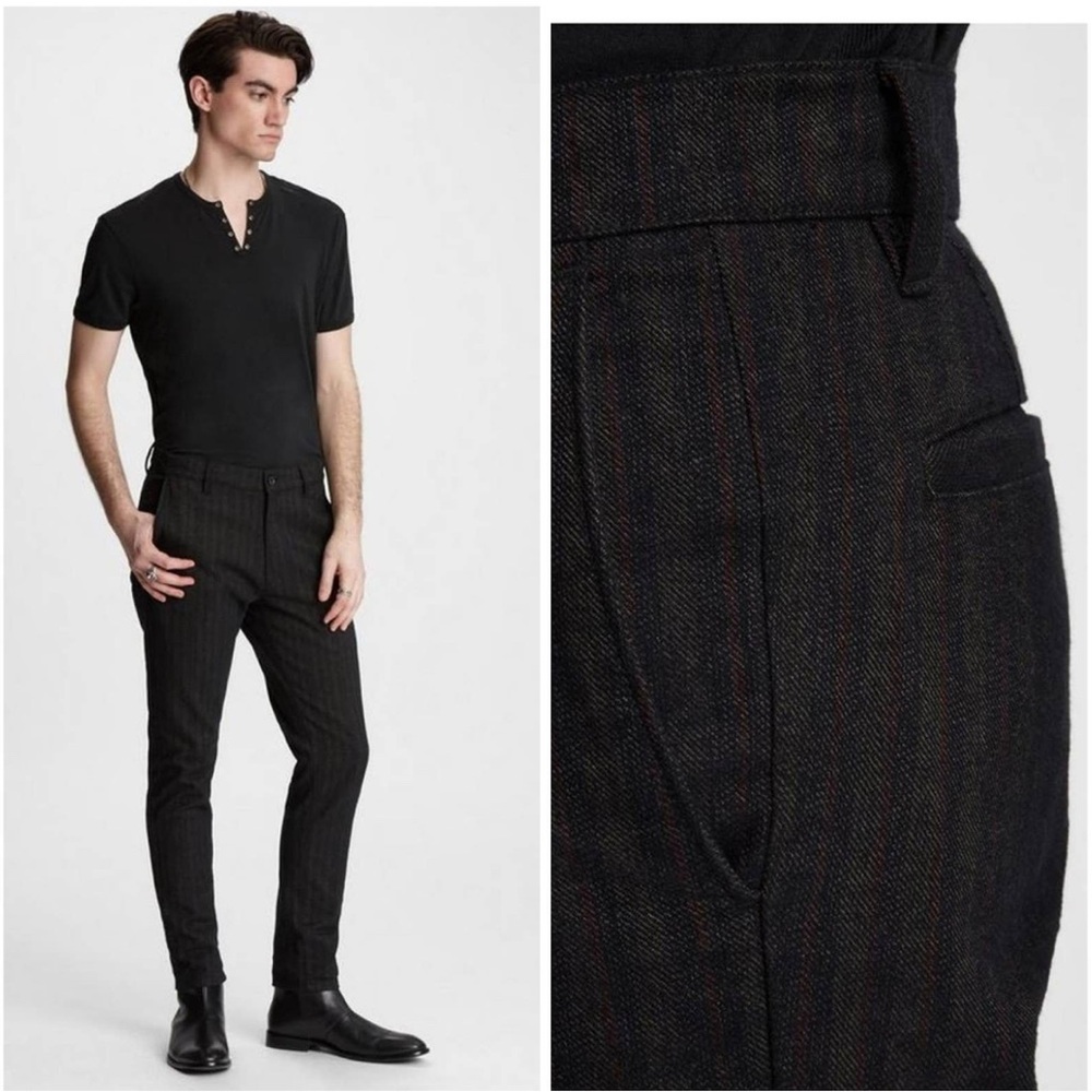 John Varvatos Skinny Brown & Black Striped Pant
